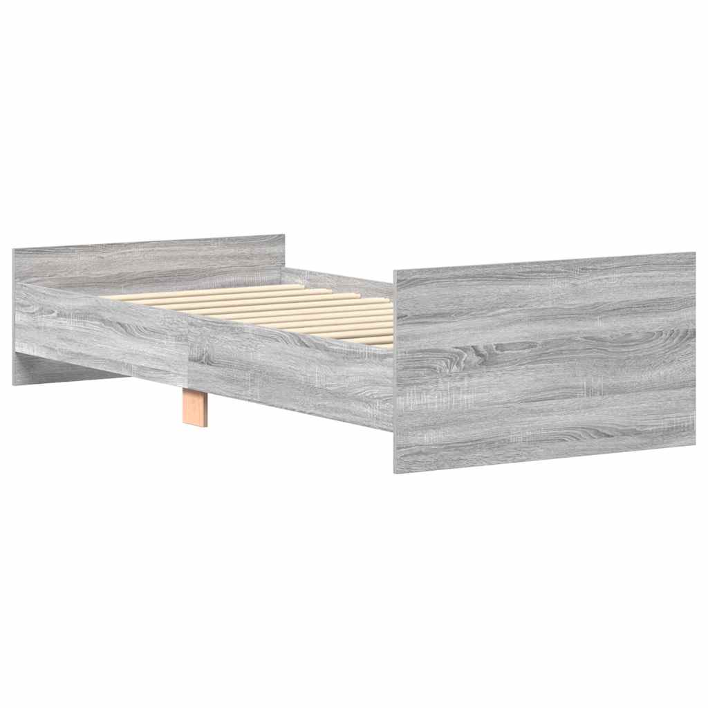 Bed Frame without Mattress Grey Sonoma 90x200 cm Engineered Wood
