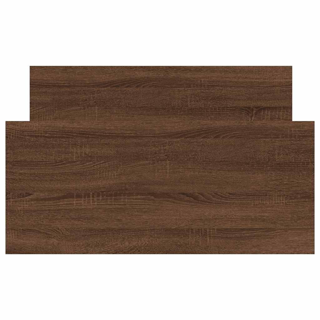 Bed Frame without Mattress Brown Oak 100x200 cm Engineered Wood