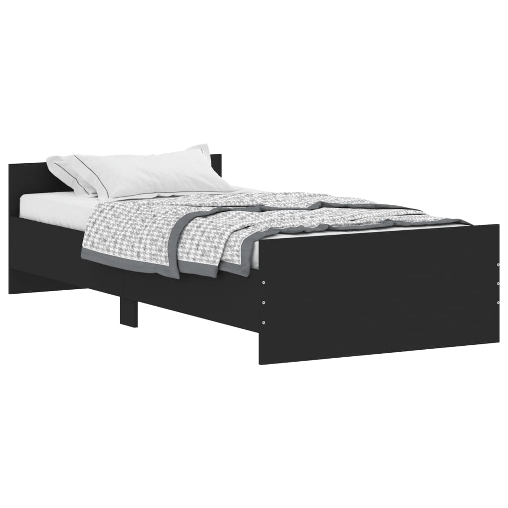 Modern Wooden Single Size 90cm Bed Frame Base With Headboard & Footboard