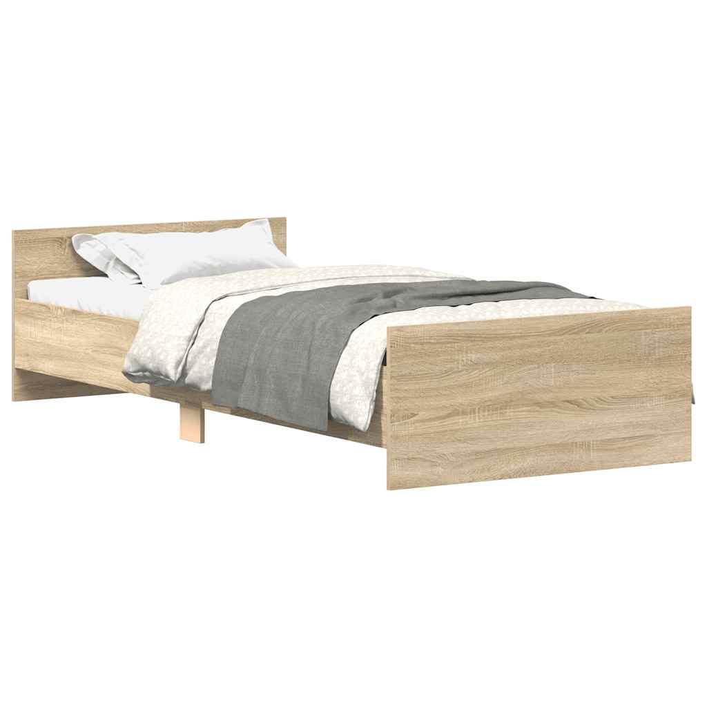 Modern Wooden Single Size 90cm Bed Frame Base With Headboard & Footboard