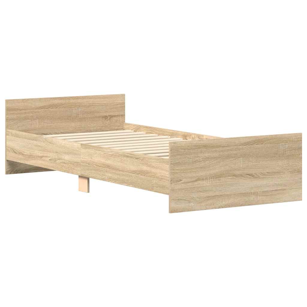 Modern Wooden Single Size 90cm Bed Frame Base With Headboard & Footboard
