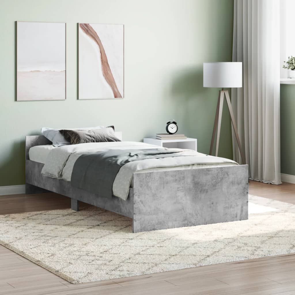 Modern Wooden Single Size 90cm Bed Frame Base With Headboard & Footboard