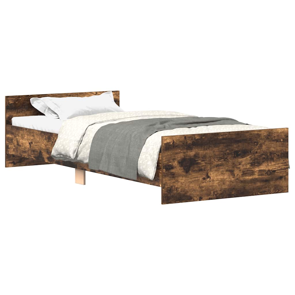 Modern Wooden Single Size 90cm Bed Frame Base With Headboard & Footboard