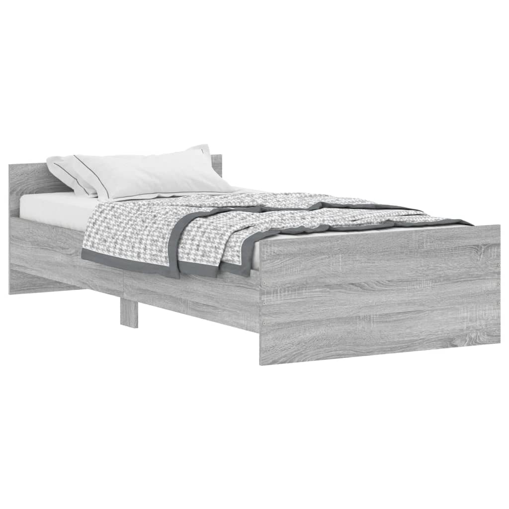 Modern Wooden Single Size 90cm Bed Frame Base With Headboard & Footboard