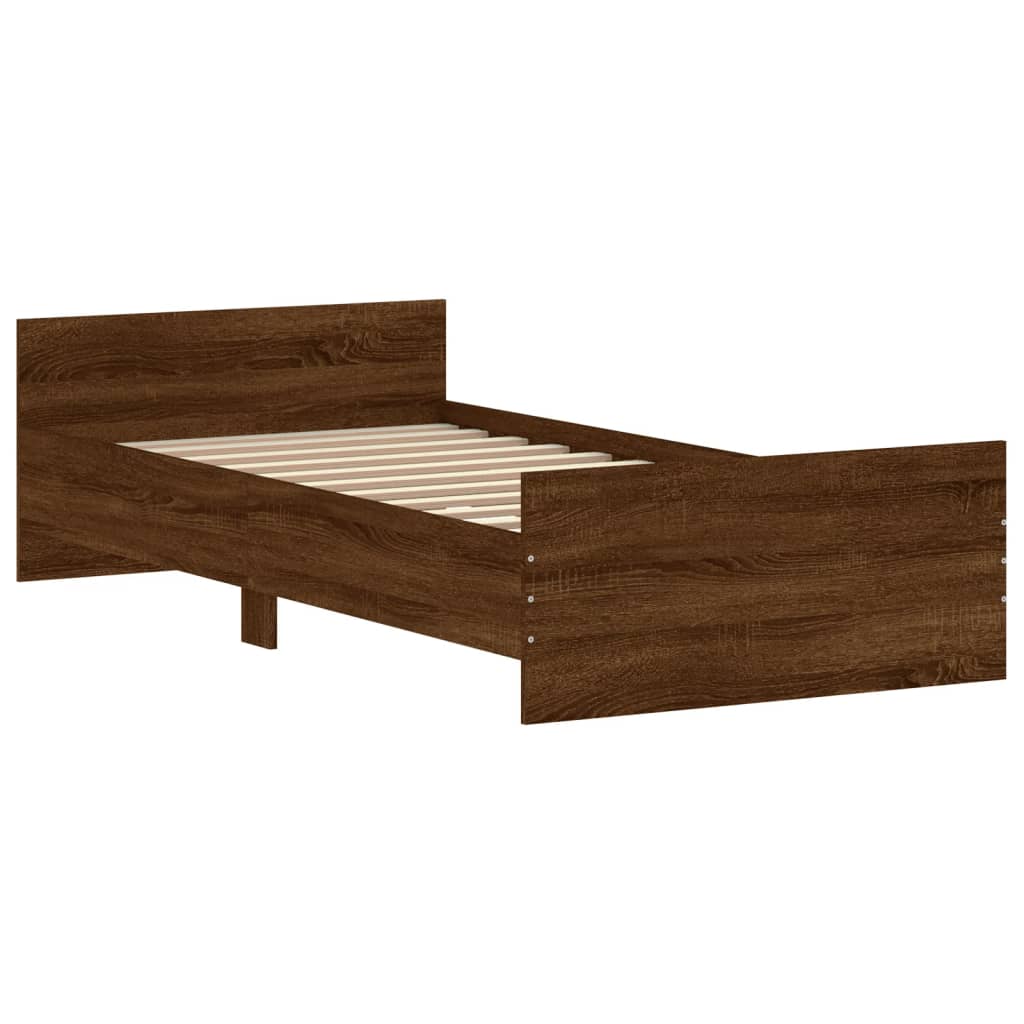 Modern Wooden Single Size 90cm Bed Frame Base With Headboard & Footboard