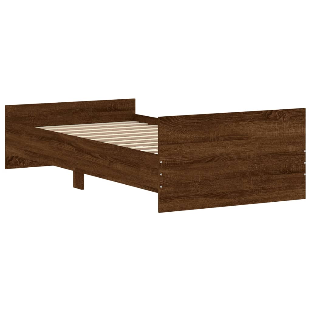 Modern Wooden Single Size 90cm Bed Frame Base With Headboard & Footboard