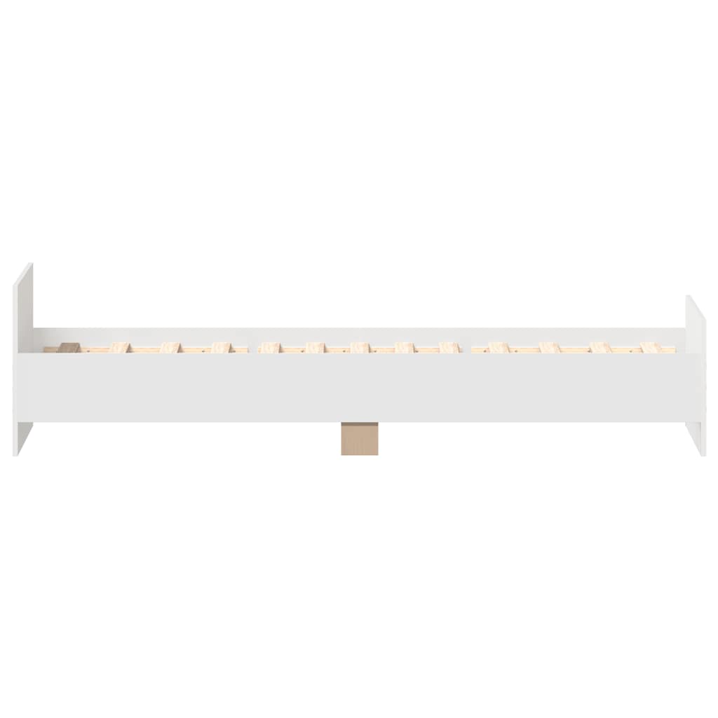 Bed Frame without Mattress White 75x190 cm Small Single  Engineered Wood