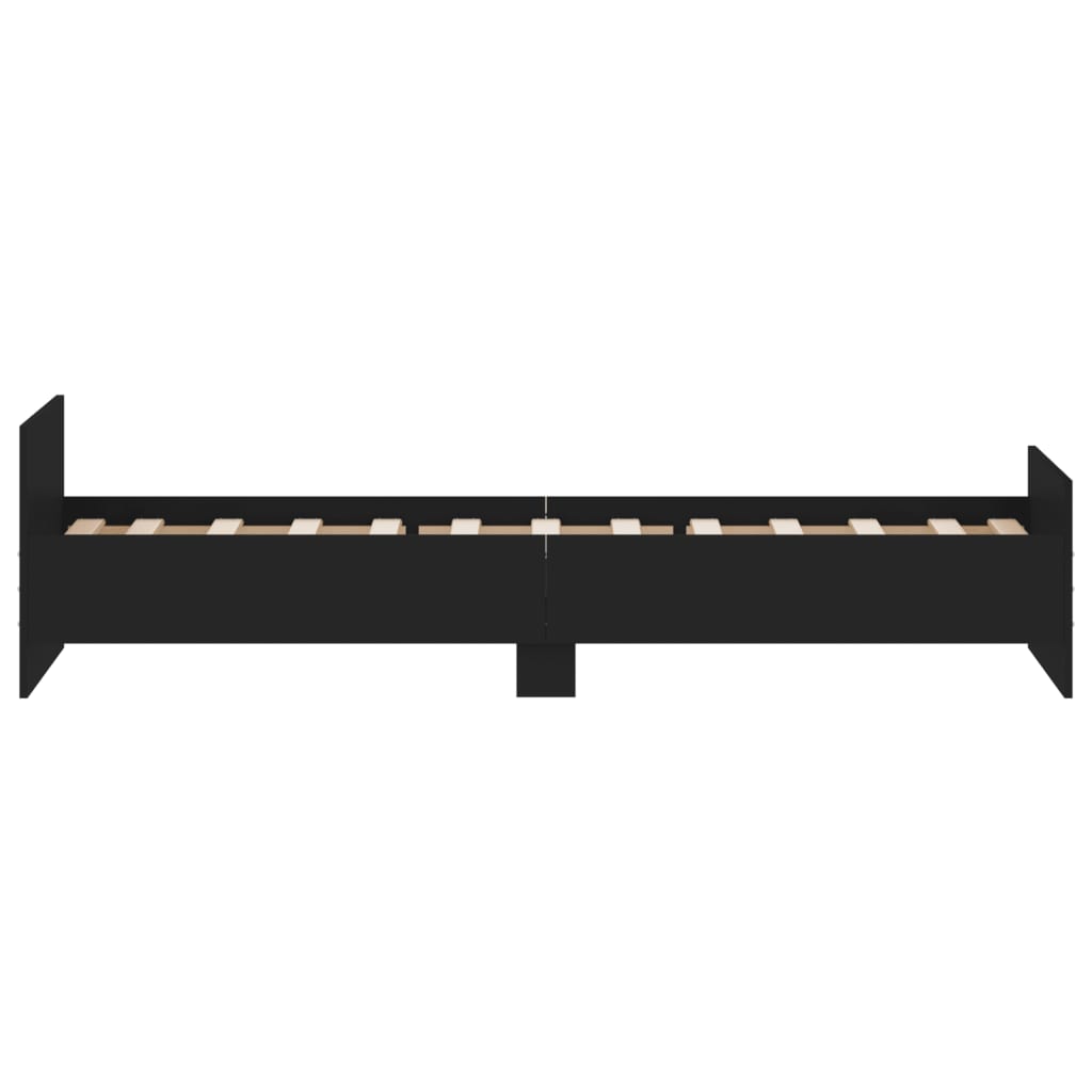 Bed Frame without Mattress Black 75x190 cm Small Single  Engineered Wood