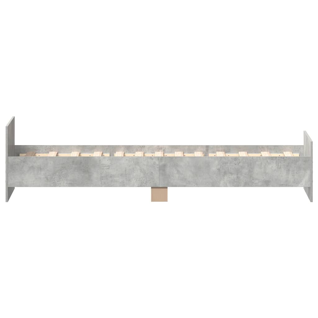 Bed Frame without Mattress Concrete Grey 75x190 cm Small Single