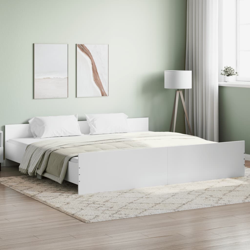 Bed Frame without Mattress White 200x200 cm