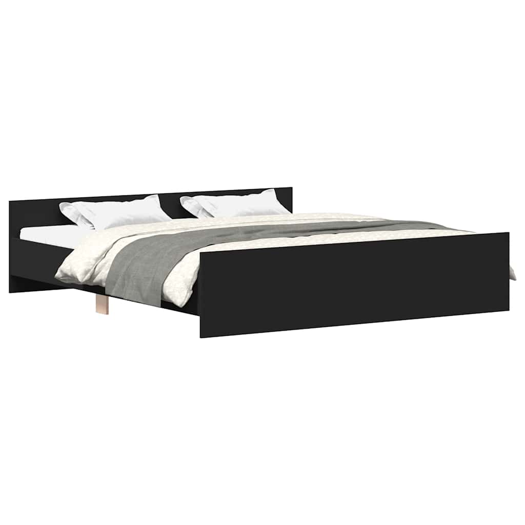 Modern Wooden Emperor Size 2m Bed Frame Base With Headboard & Footboard