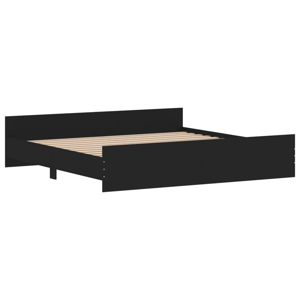 Bed Frame without Mattress Black 200x200 cm