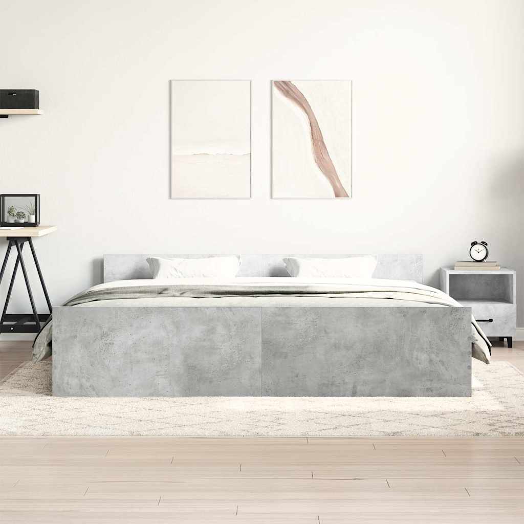 Modern Wooden Emperor Size 2m Bed Frame Base With Headboard & Footboard