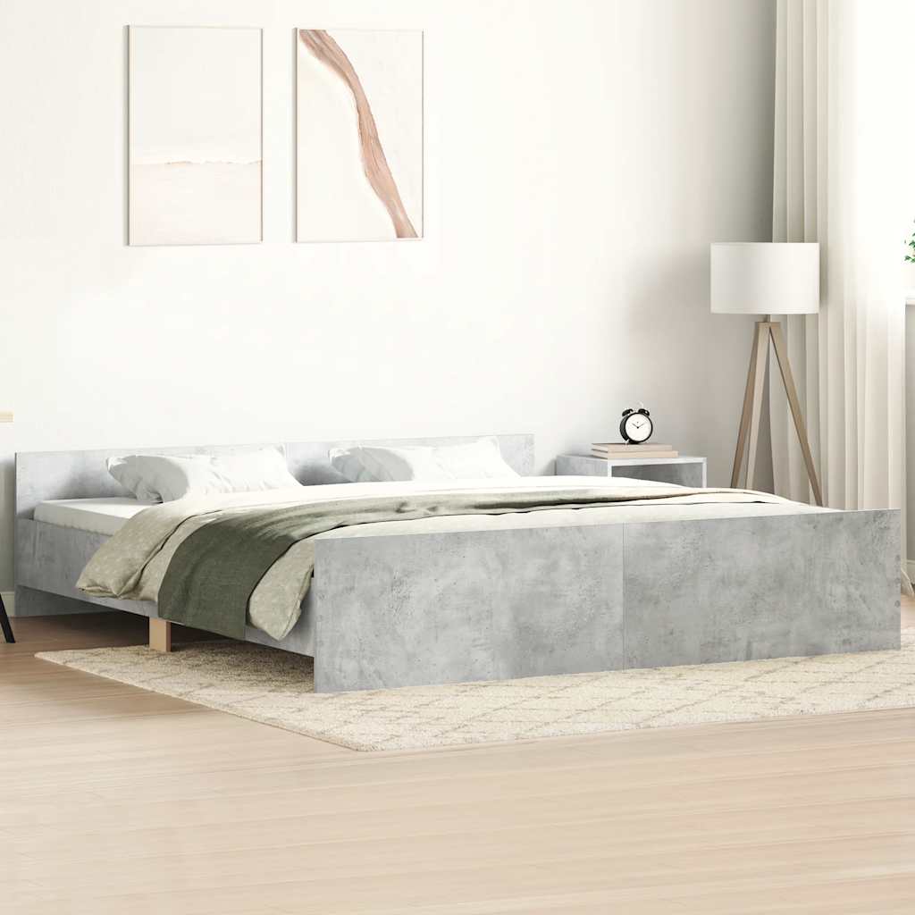Modern Wooden Emperor Size 2m Bed Frame Base With Headboard & Footboard