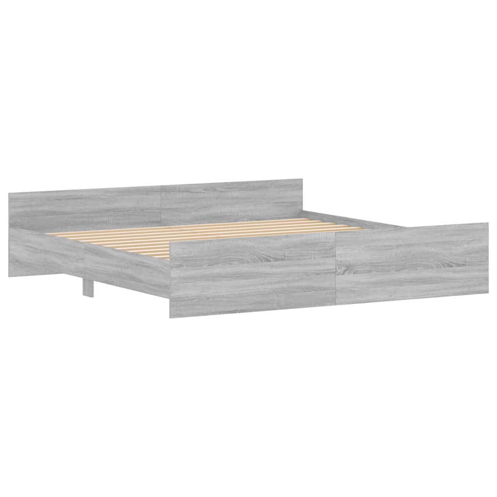Modern Wooden Emperor Size 2m Bed Frame Base With Headboard & Footboard