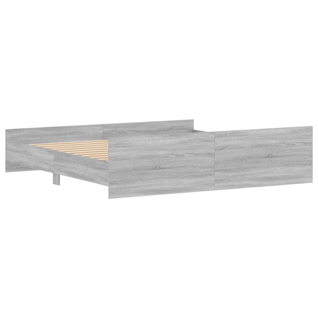 Modern Wooden Emperor Size 2m Bed Frame Base With Headboard & Footboard