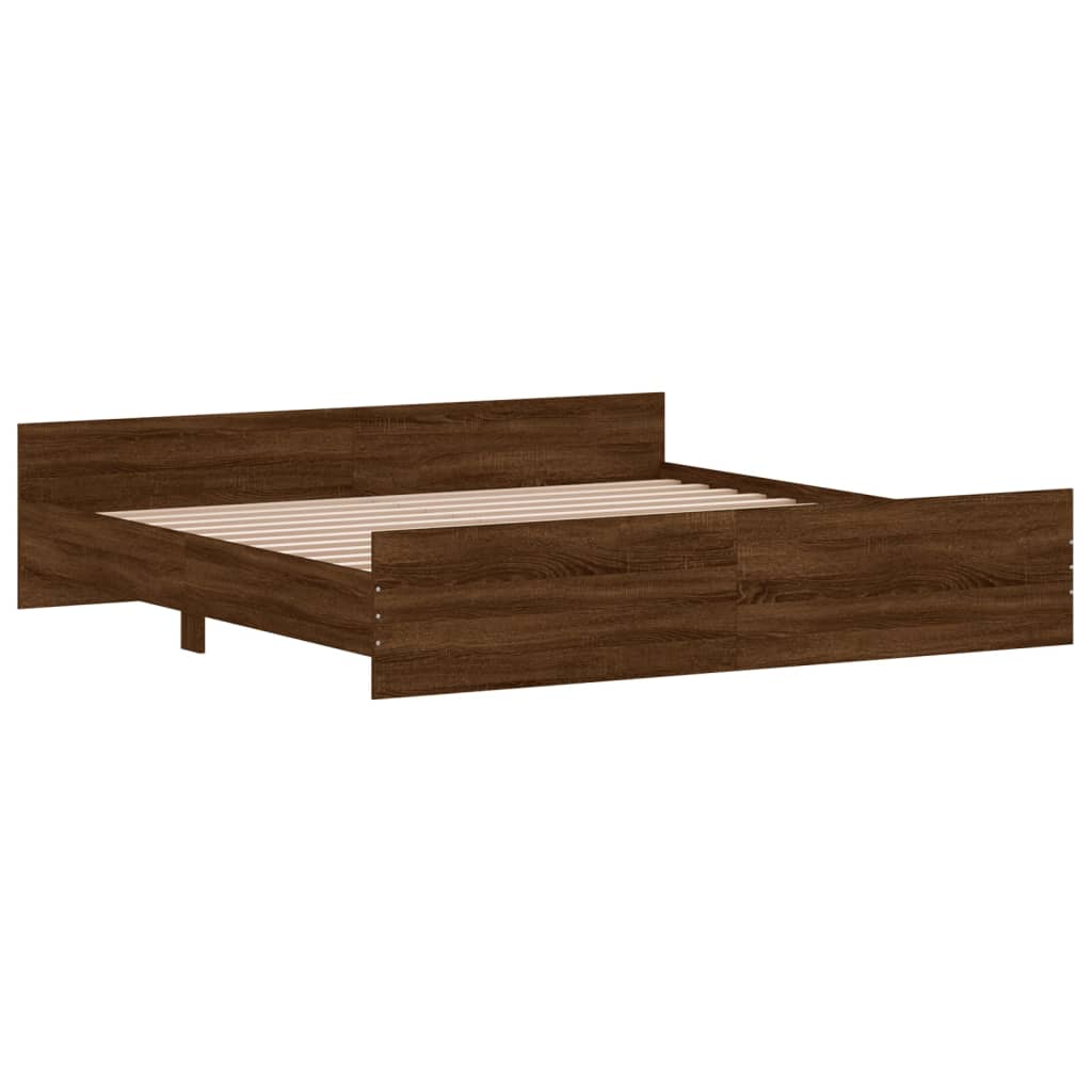 Modern Wooden Emperor Size 2m Bed Frame Base With Headboard & Footboard