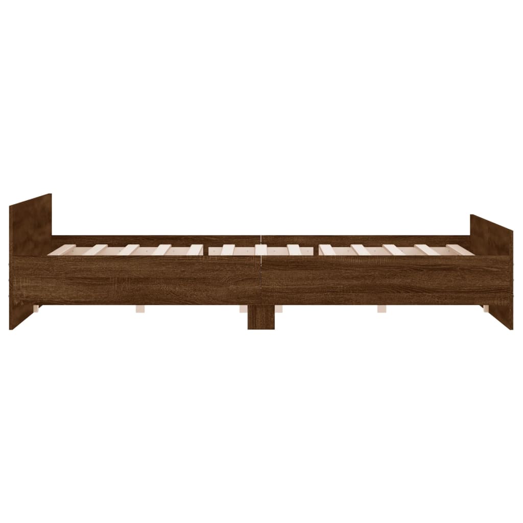 Modern Wooden Emperor Size 2m Bed Frame Base With Headboard & Footboard