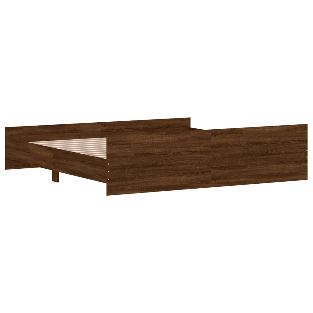 Modern Wooden Emperor Size 2m Bed Frame Base With Headboard & Footboard