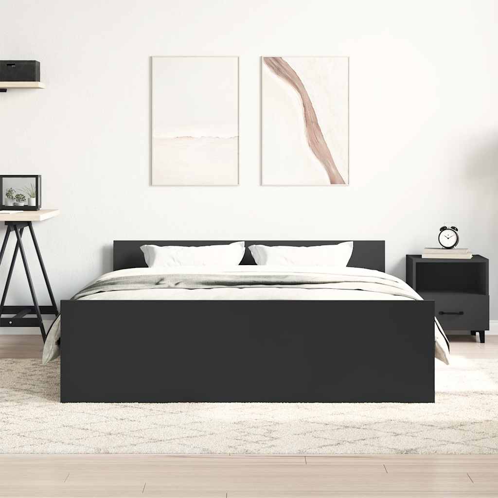 Bed Frame without Mattress Black 120x200 cm