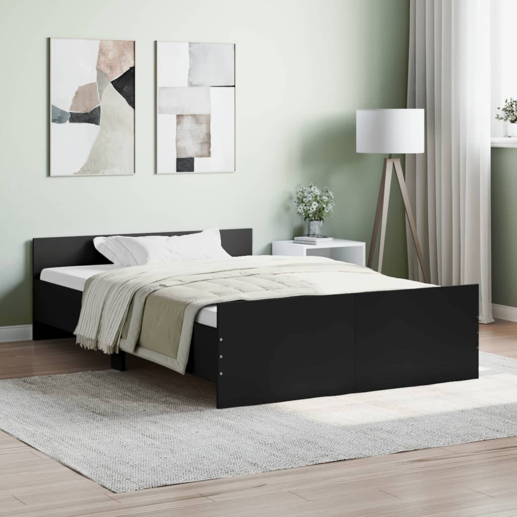 Bed Frame without Mattress Black 120x200 cm