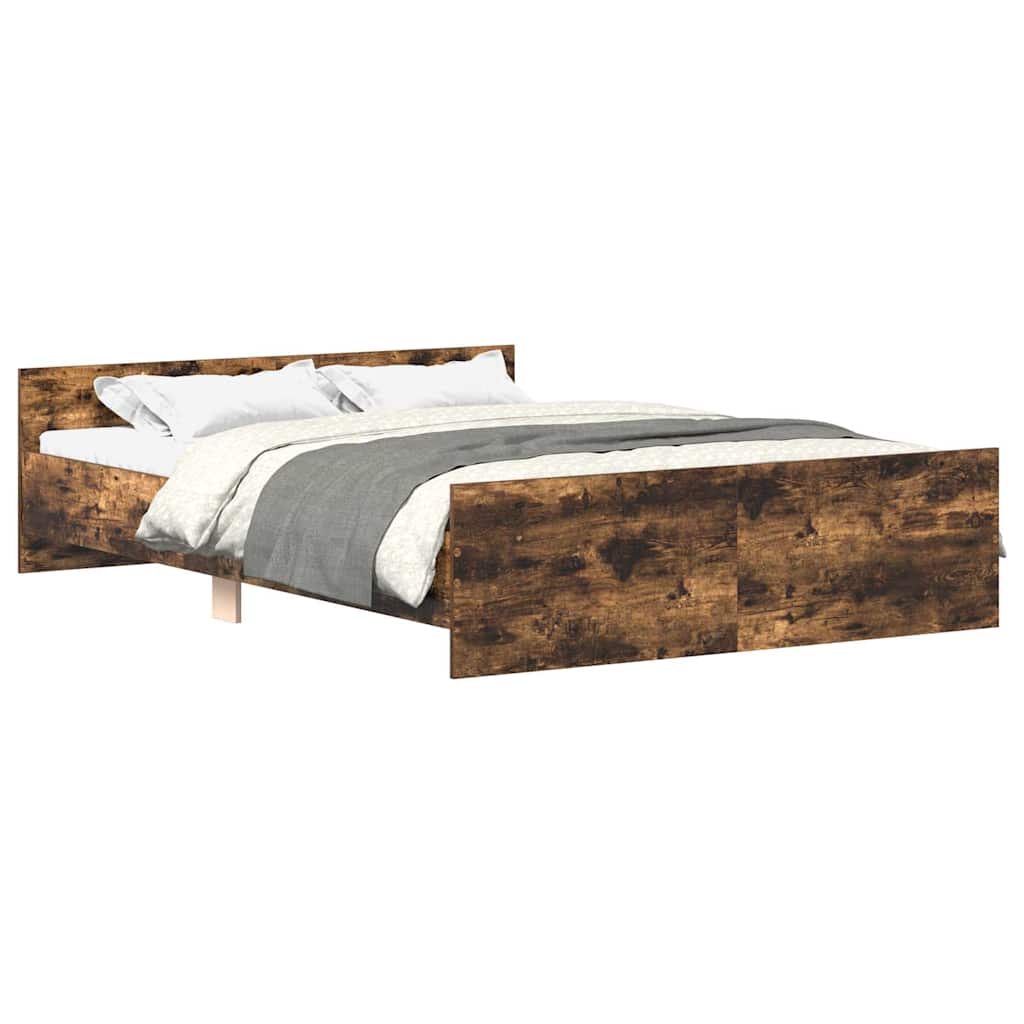 Bed Frame without Mattress Smoked Oak 120x200 cm