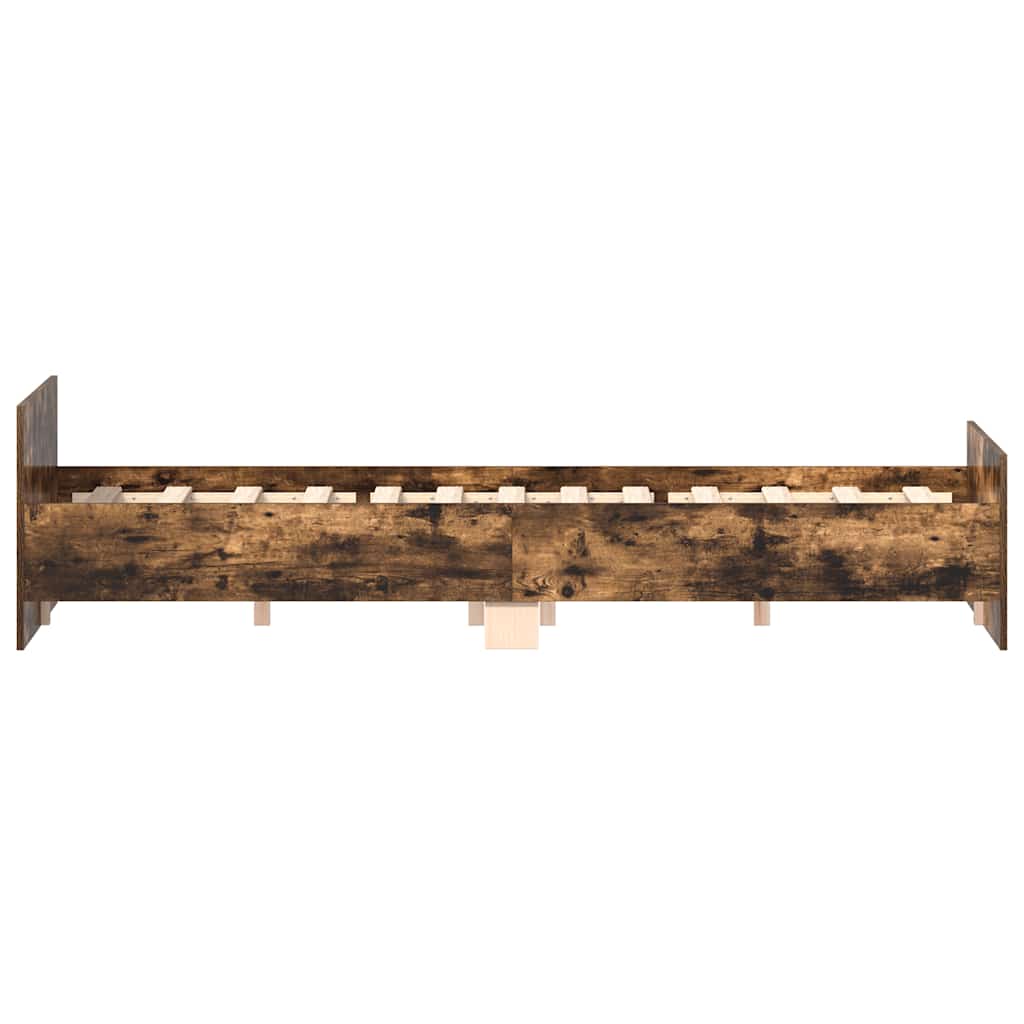 Bed Frame without Mattress Smoked Oak 120x200 cm