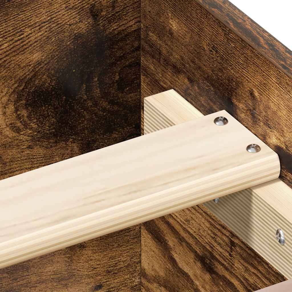 Bed Frame without Mattress Smoked Oak 120x200 cm