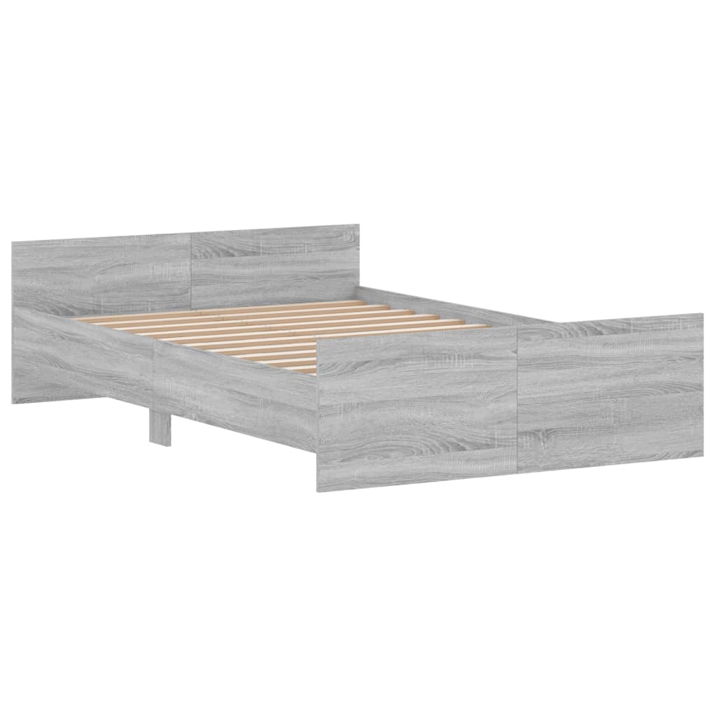 Bed Frame without Mattress Grey Sonoma 120x200 cm