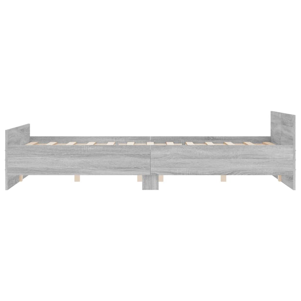 Bed Frame without Mattress Grey Sonoma 120x200 cm