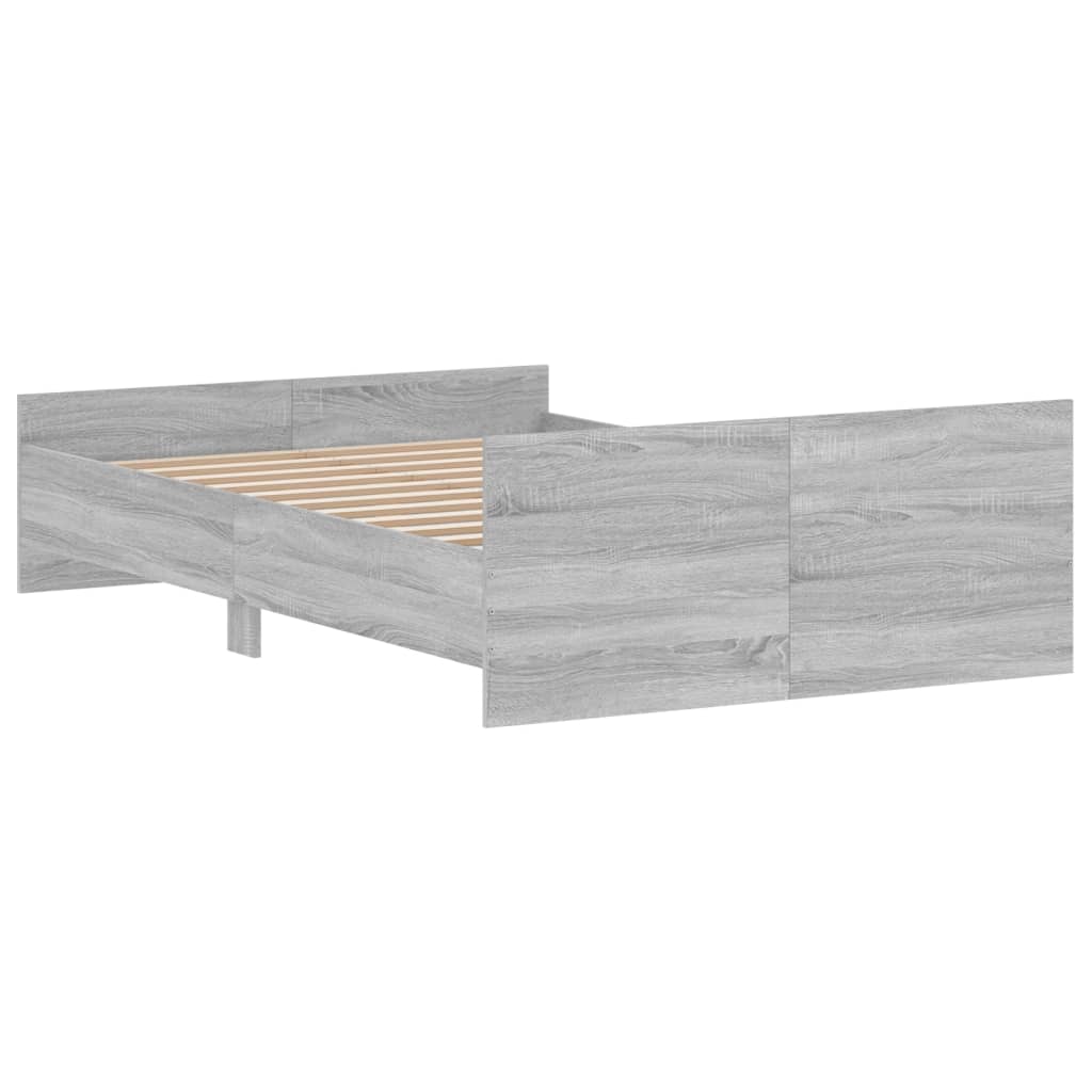 Bed Frame without Mattress Grey Sonoma 120x200 cm