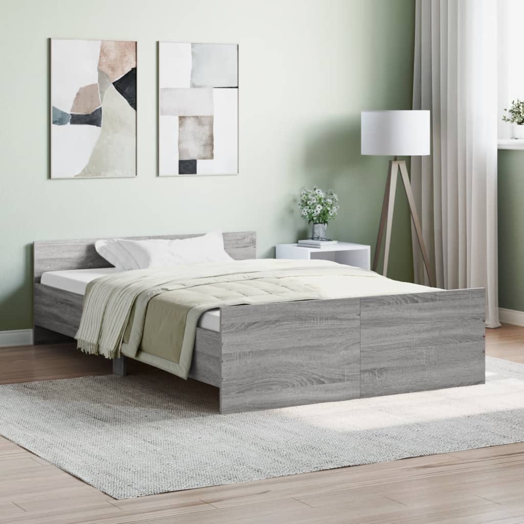Bed Frame without Mattress Grey Sonoma 120x200 cm