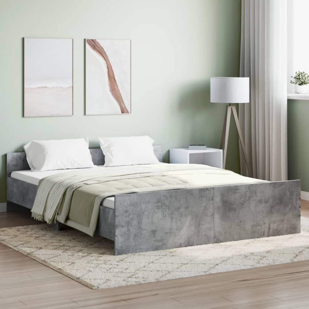 Bed Frame without Mattress Concrete Grey 140x200 cm