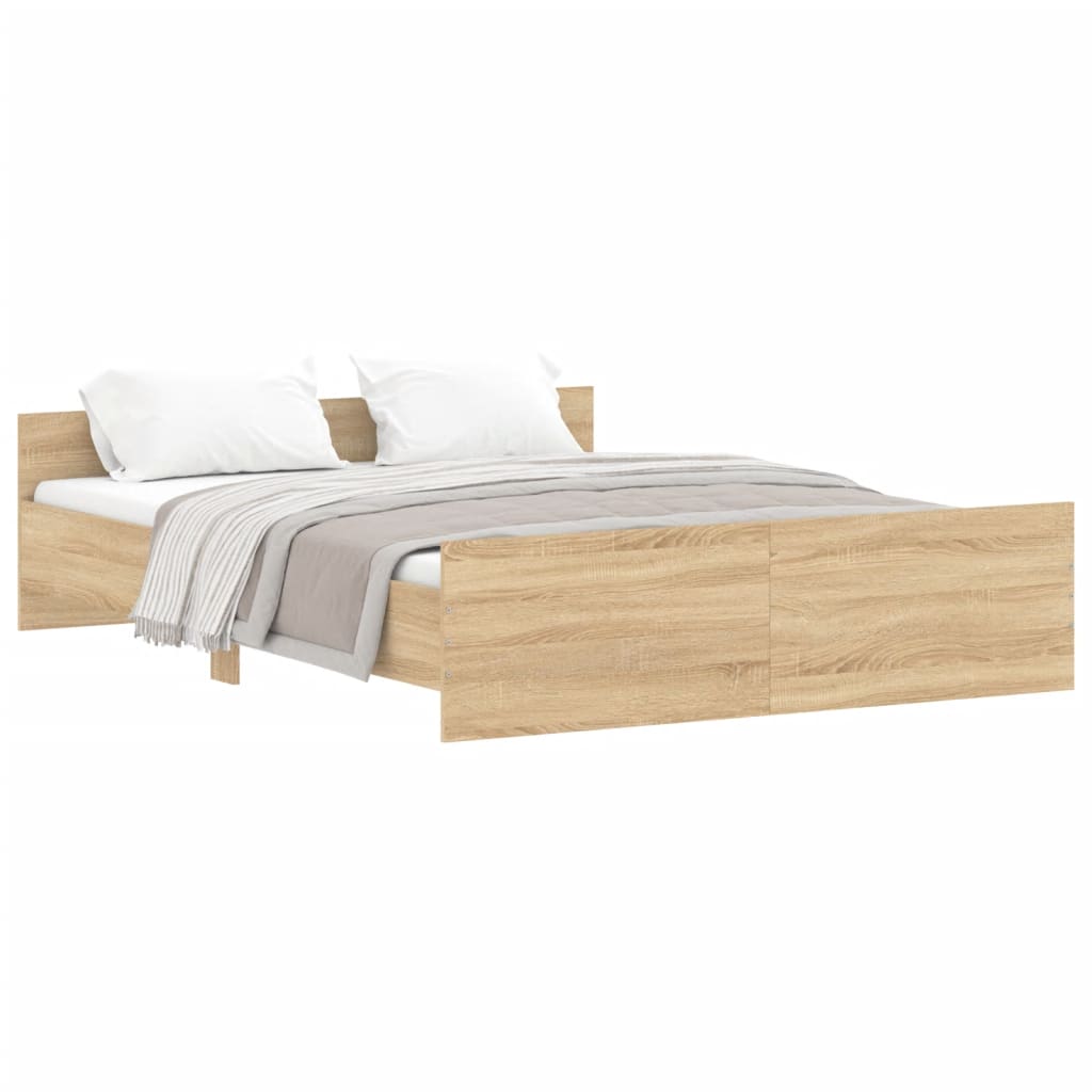 Bed Frame without Mattress Sonoma Oak 150x200 cm King Size