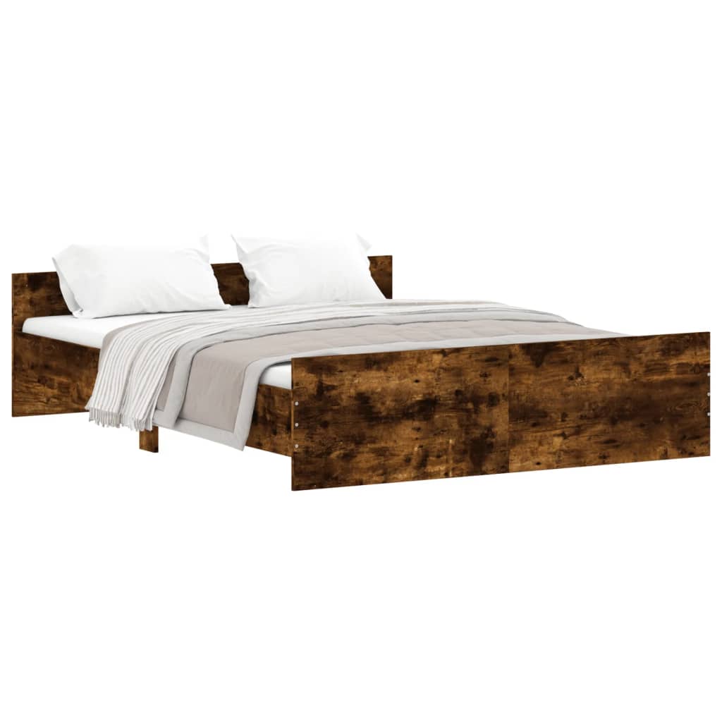 Modern Wooden King Size 150cm Bed Frame Base With Headboard & Footboard