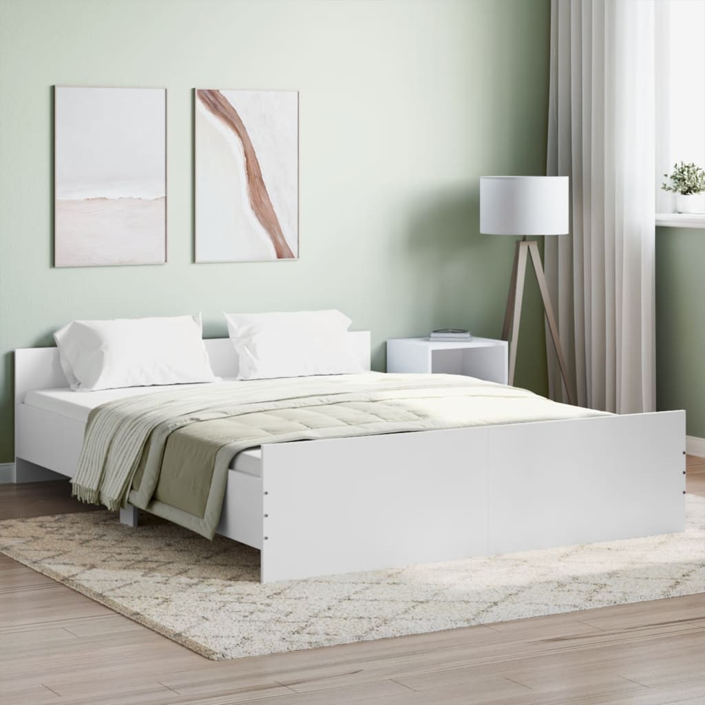 Modern Wooden Queen Size 160cm Bed Frame Base With Headboard & Footboard