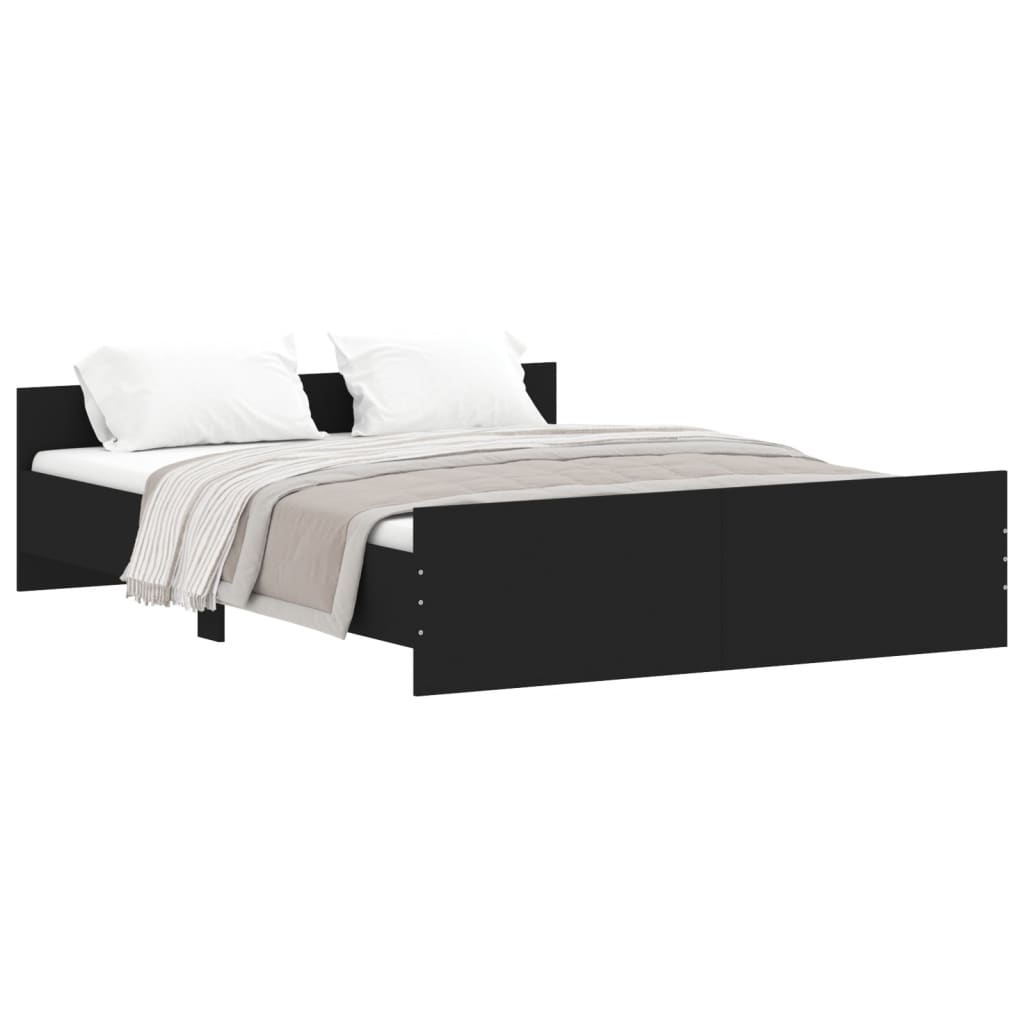 Modern Wooden Queen Size 160cm Bed Frame Base With Headboard & Footboard