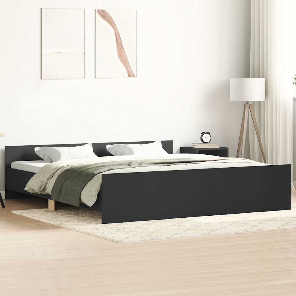 Modern Wooden Queen Size 160cm Bed Frame Base With Headboard & Footboard