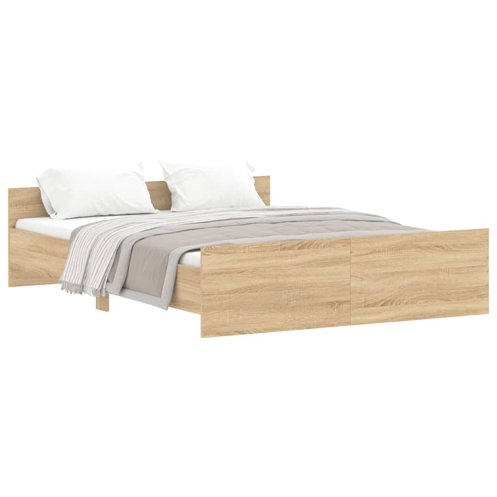 Modern Wooden Queen Size 160cm Bed Frame Base With Headboard & Footboard