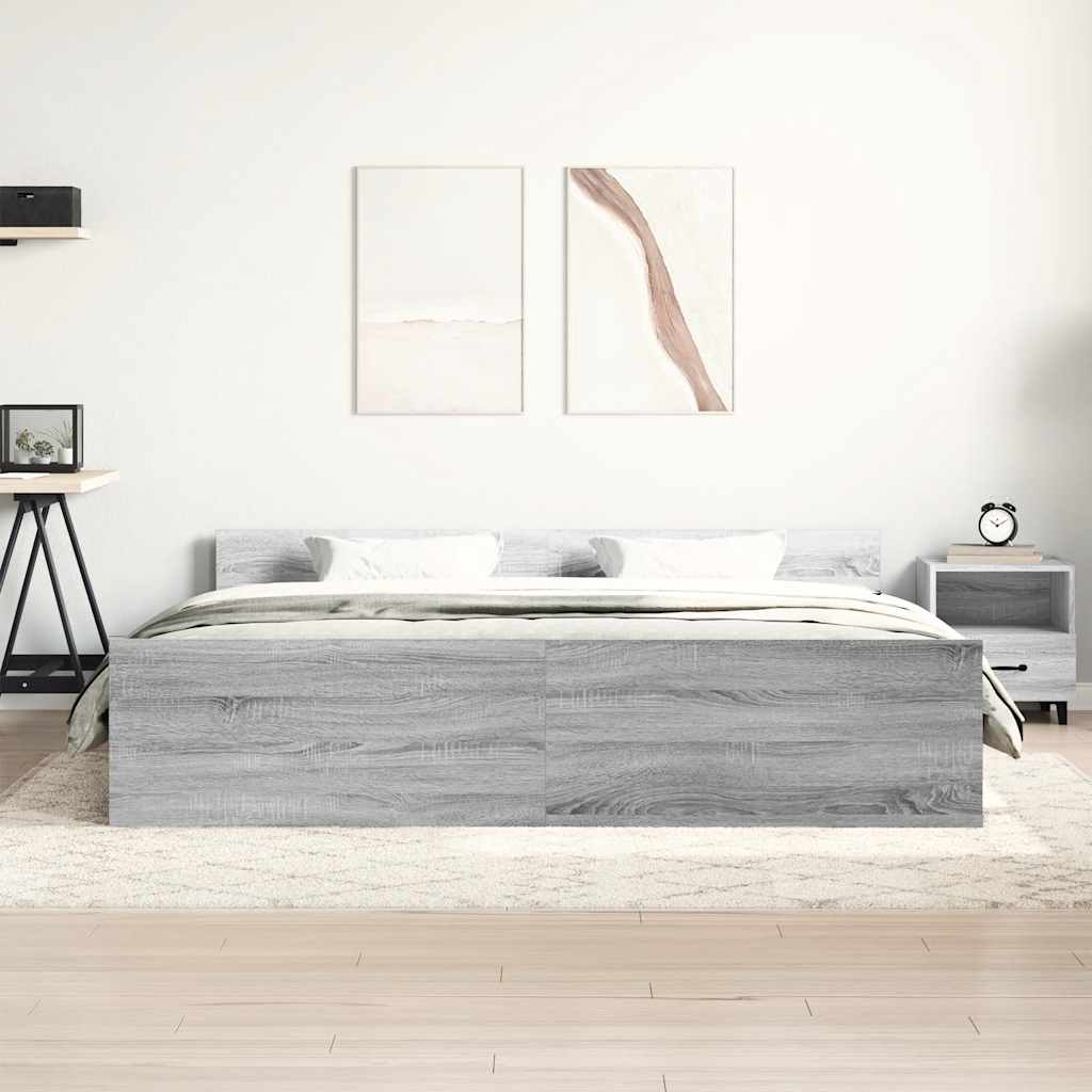 Modern Wooden Queen Size 160cm Bed Frame Base With Headboard & Footboard