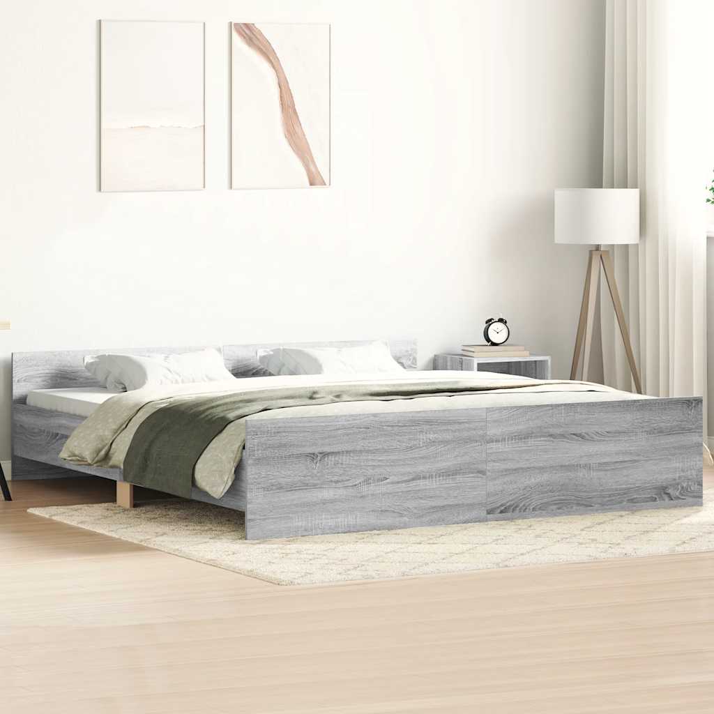 Modern Wooden Queen Size 160cm Bed Frame Base With Headboard & Footboard