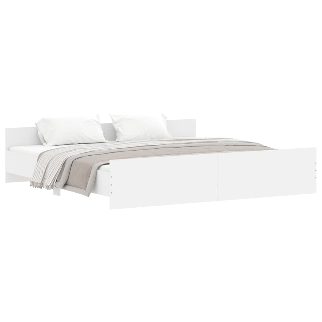 Bed Frame without Mattress White 180x200 cm Super King