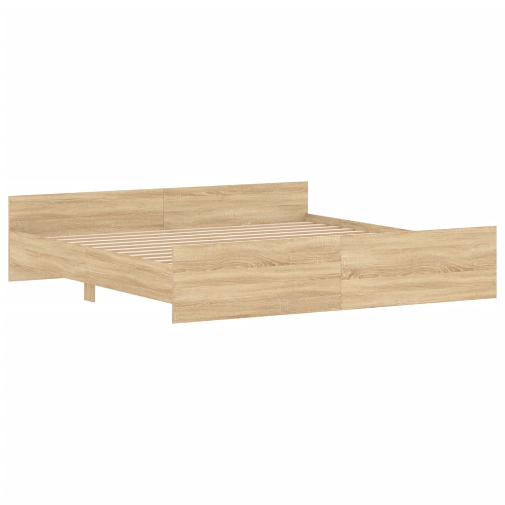 Bed Frame without Mattress Sonoma Oak 180x200 cm Super King