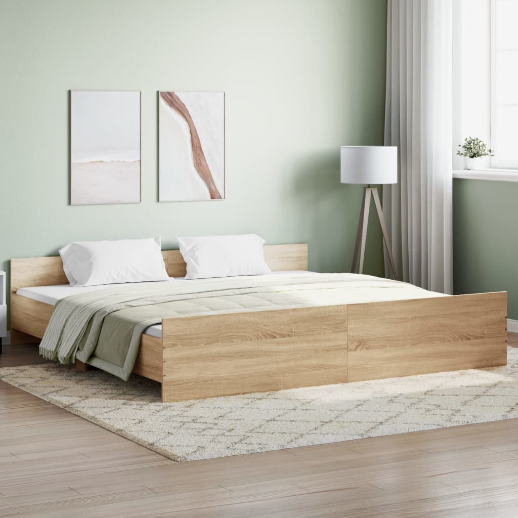 Modern Wooden Super King Size 180cm Bed Frame Base With Headboard & Footboard
