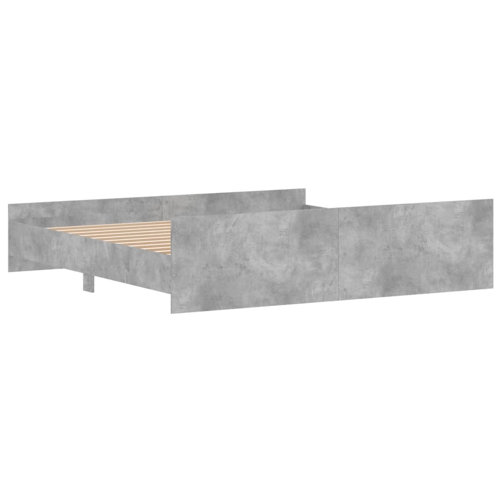 Bed Frame without Mattress Concrete Grey 180x200 cm Super King