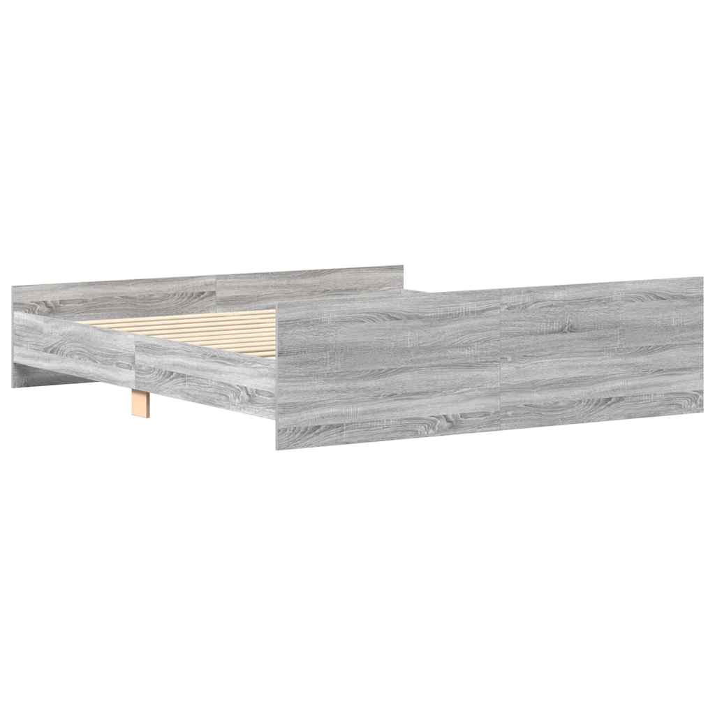 Bed Frame without Mattress Grey Sonoma 180x200 cm Super King