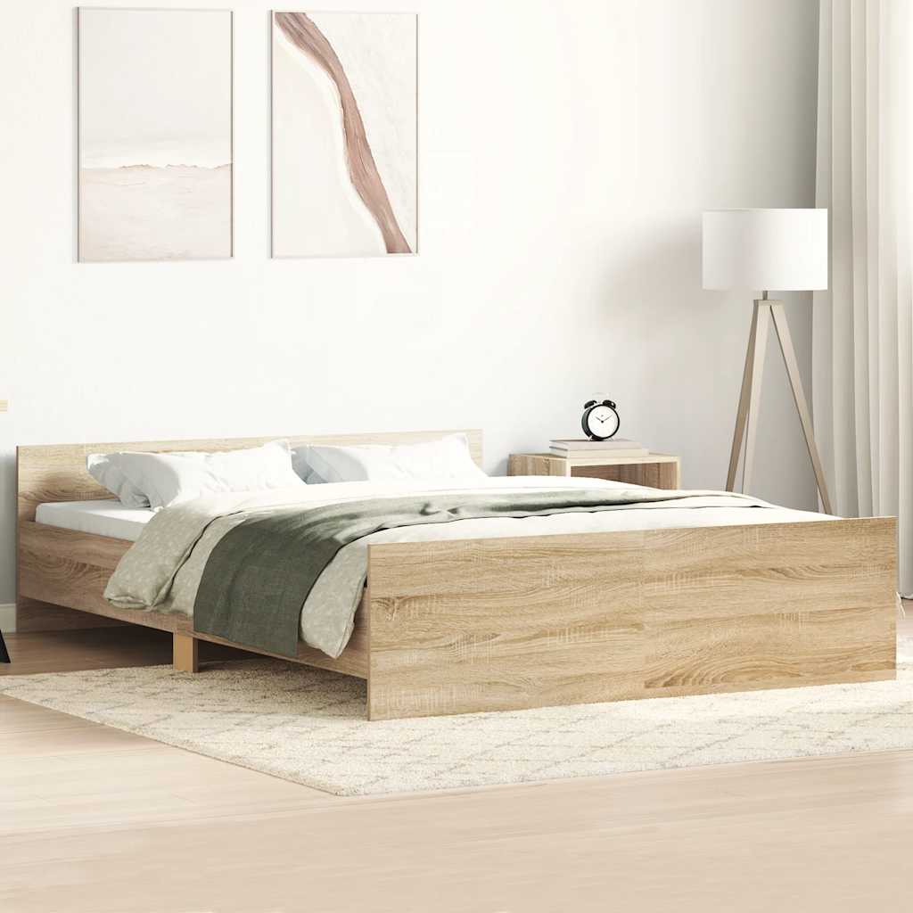 Bed Frame without Mattress Sonoma Oak 120x190 cm Small Double