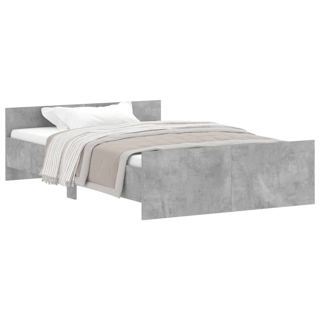 Bed Frame without Mattress Concrete Grey 120x190 cm Small Double