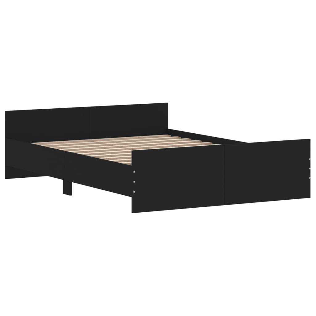 Bed Frame without Mattress Black 140x190 cm