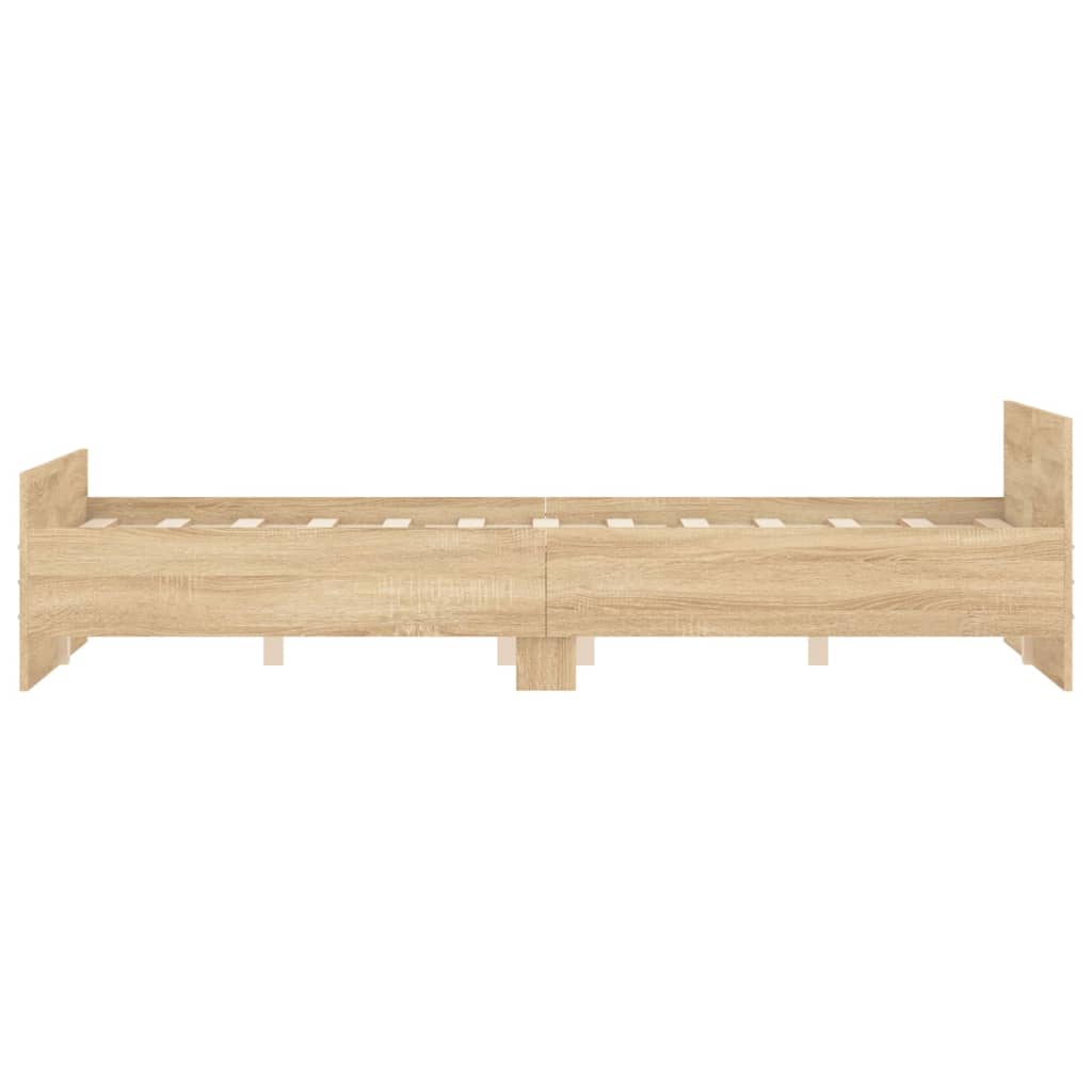 Bed Frame without Mattress Sonoma Oak 140x190 cm